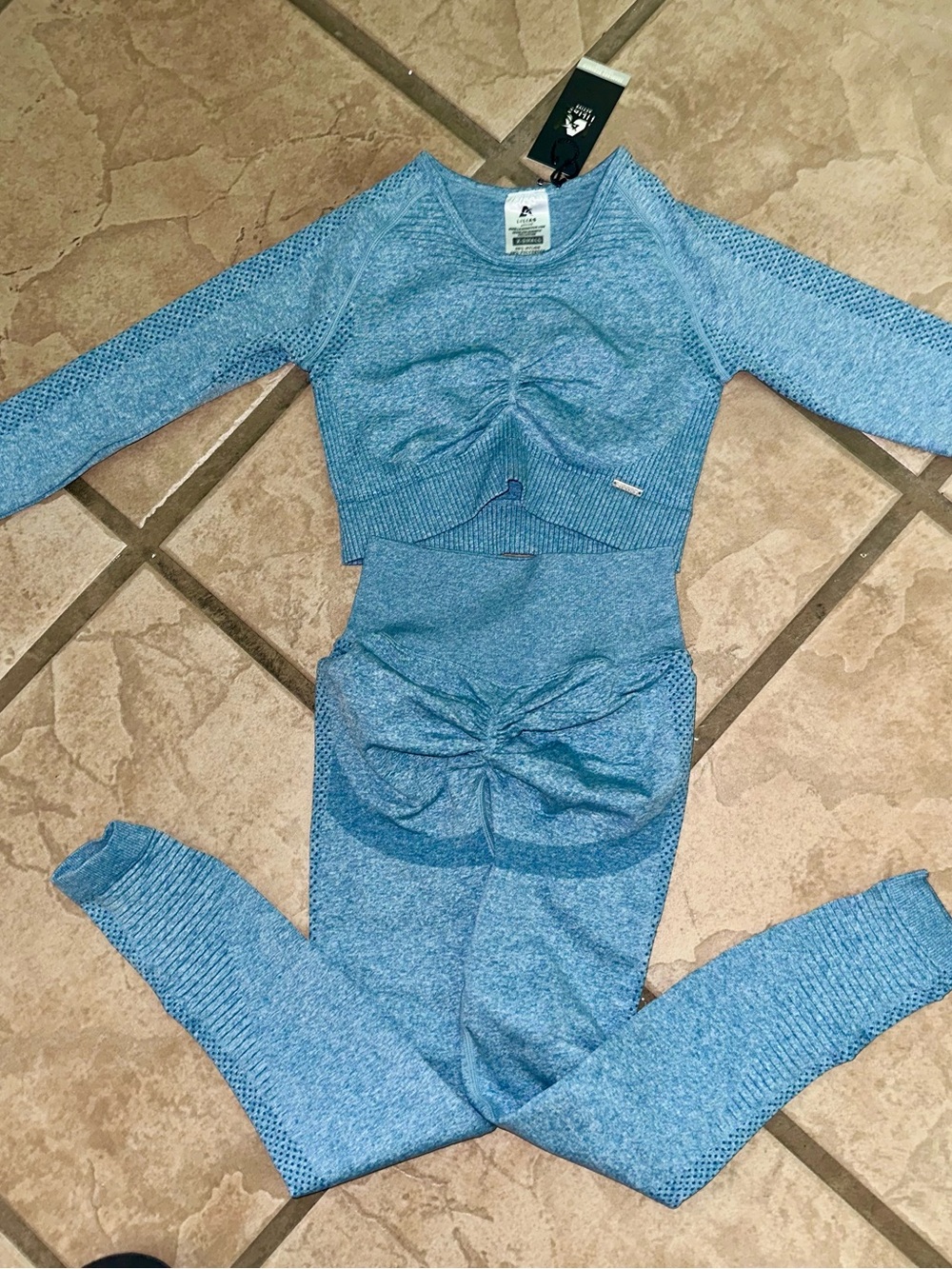 Seamless Blue set for women - Athletic Stretch Two-Piece